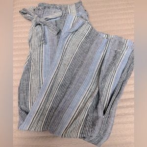 Light blue striped flowy pants